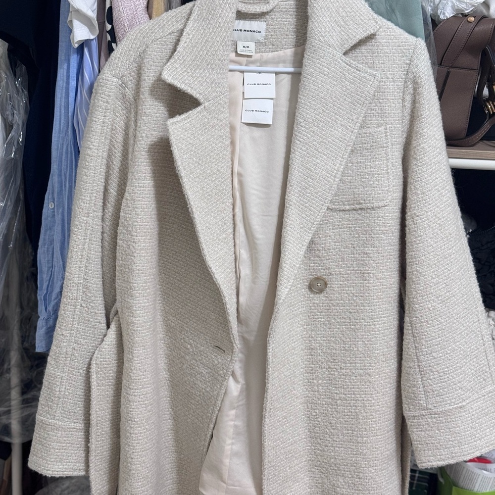 Club Monaco Boucle belted jacket